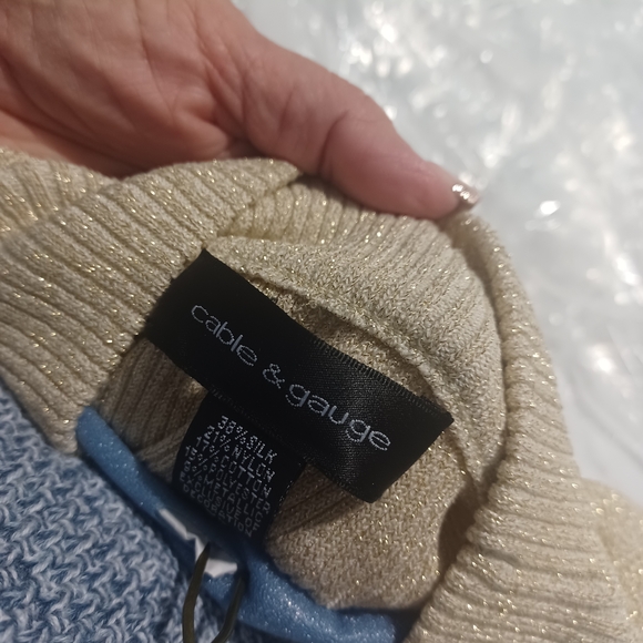 Cable & Gauge Gold Tank Top with Beaded Accents - Picture 4 of 6